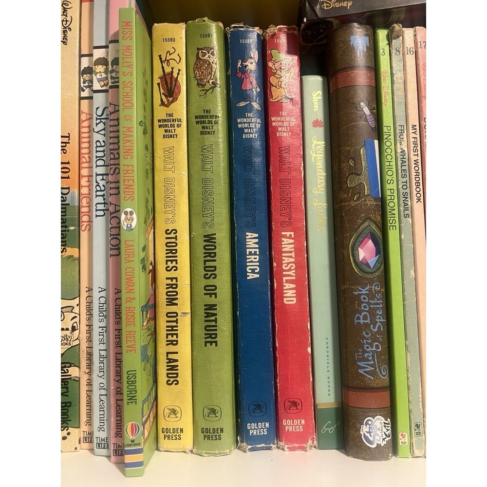 Vintage 1965 The Wonderful Worlds of Walt Disney 4 HB Books- Golden Press- Good
